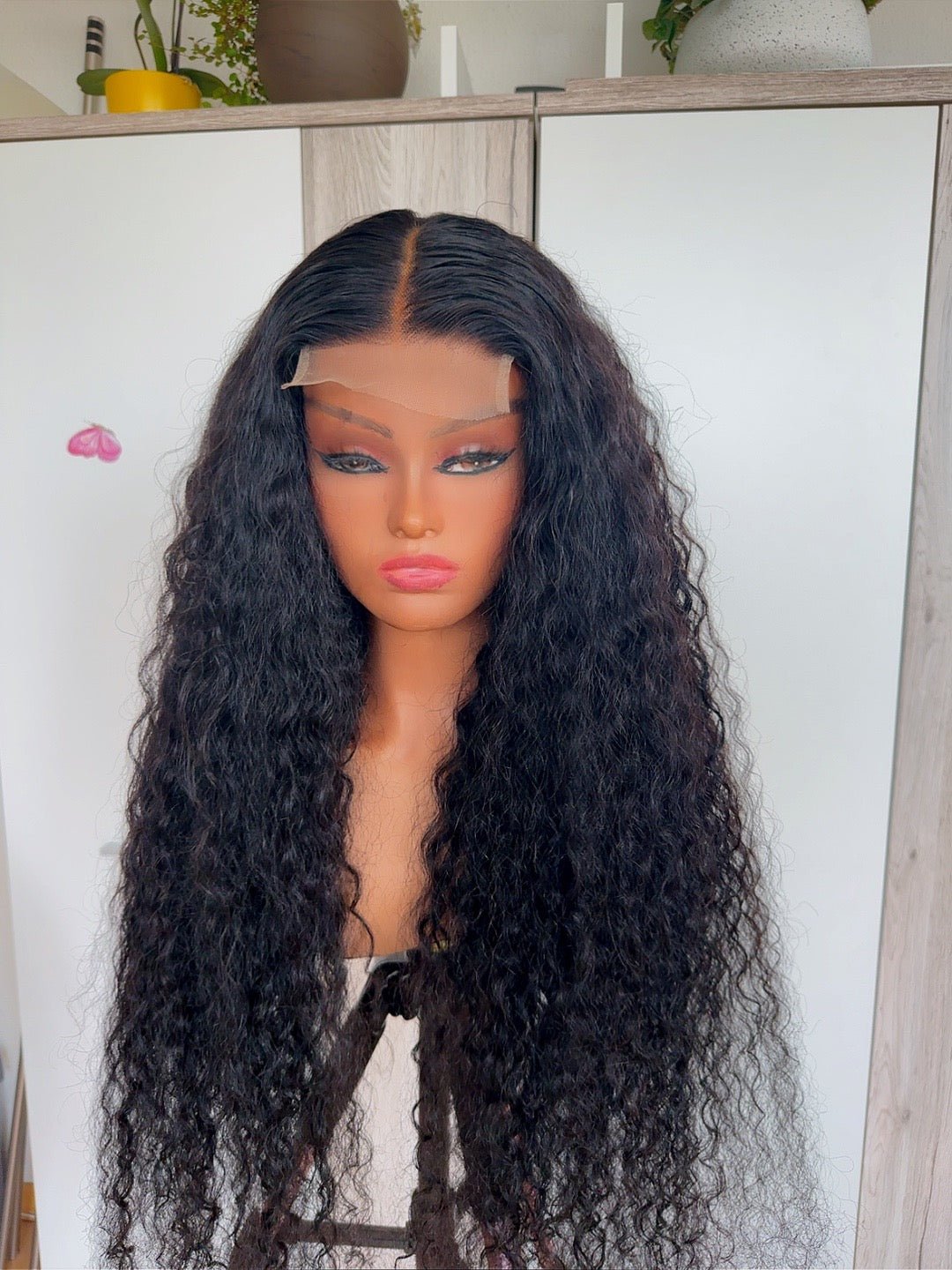 38 inches 4x4 Closure Black Burmese Curls Human Hair Wig - Helens Couture